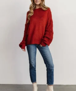 HAY Tops Edna Knit Sweater | Rust