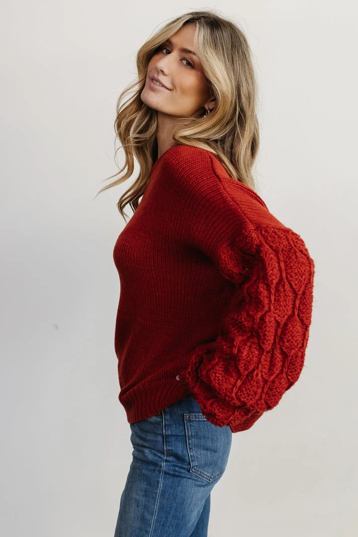 HAY Tops Edna Knit Sweater | Rust 4 HAY Tops Edna Knit Sweater | Rust