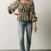 HAY Eileen Long Sleeve Peasant Top | Multi Floral