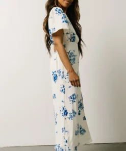 SL Eleanor Midi Dress | Cream + Blue Floral 11 SL Eleanor Midi Dress | Cream + Blue Floral