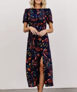 SL Eleanor Midi Dress | Retro Navy Floral