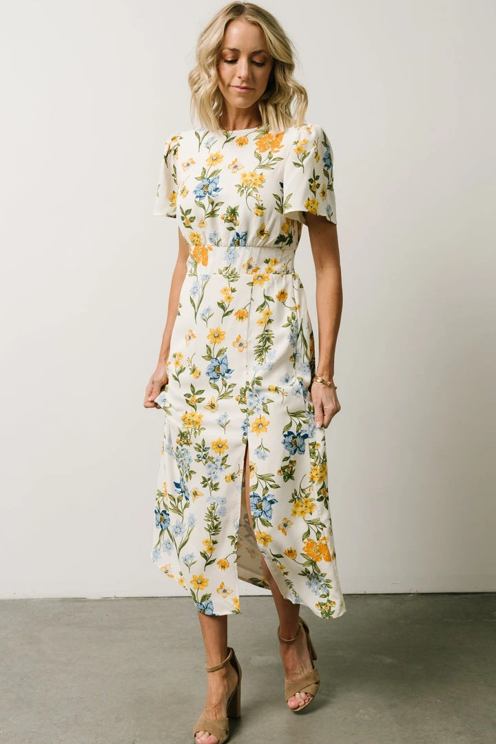 SL Eleanor Midi Dress | Yellow + Blue Floral 9 SL Eleanor Midi Dress | Yellow + Blue Floral