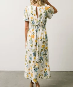 SL Eleanor Midi Dress | Yellow + Blue Floral 14 SL Eleanor Midi Dress | Yellow + Blue Floral