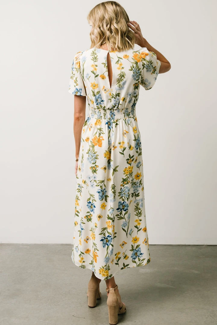 SL Eleanor Midi Dress | Yellow + Blue Floral 6 SL Eleanor Midi Dress | Yellow + Blue Floral