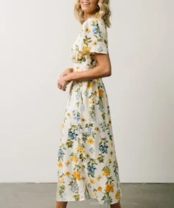 SL Eleanor Midi Dress | Yellow + Blue Floral 12 SL Eleanor Midi Dress | Yellow + Blue Floral