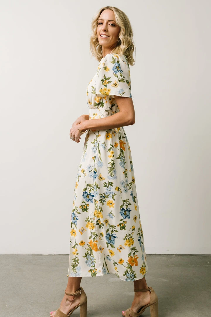 SL Eleanor Midi Dress | Yellow + Blue Floral 4 SL Eleanor Midi Dress | Yellow + Blue Floral