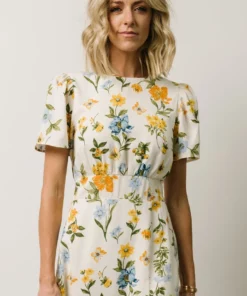 SL Eleanor Midi Dress | Yellow + Blue Floral 11 SL Eleanor Midi Dress | Yellow + Blue Floral