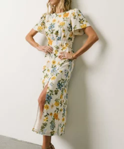 SL Eleanor Midi Dress | Yellow + Blue Floral 16 SL Eleanor Midi Dress | Yellow + Blue Floral