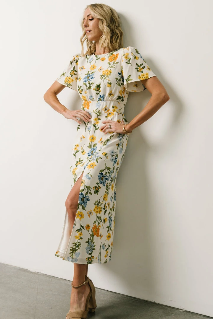 SL Eleanor Midi Dress | Yellow + Blue Floral 8 SL Eleanor Midi Dress | Yellow + Blue Floral