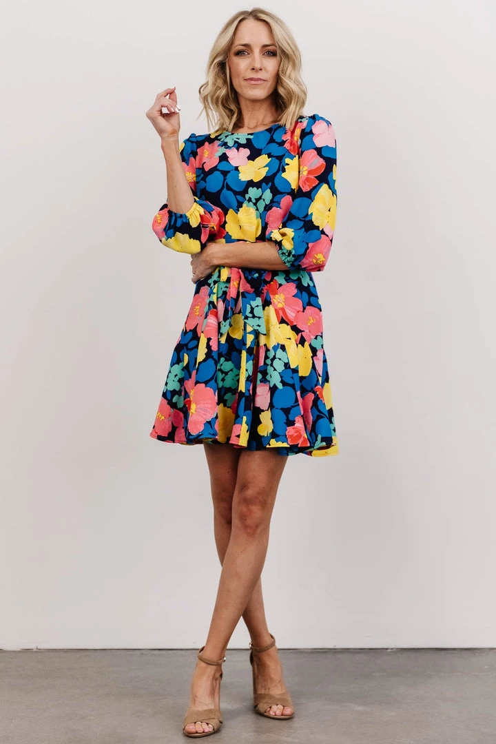 SL Elena Mini Dress | Navy Multi Floral Shop All 4 SL Elena Mini Dress | Navy Multi Floral Shop All