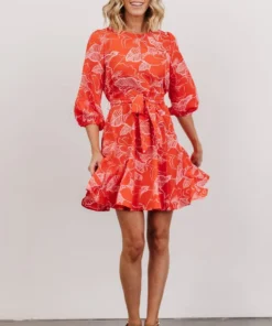 SL Shop All Elena Mini Dress | Red + Pink Floral