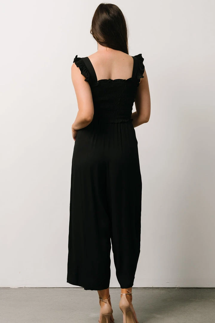 Ellen Wide Leg Jumpsuit | Black Boho 3 Ellen Wide Leg Jumpsuit | Black Boho