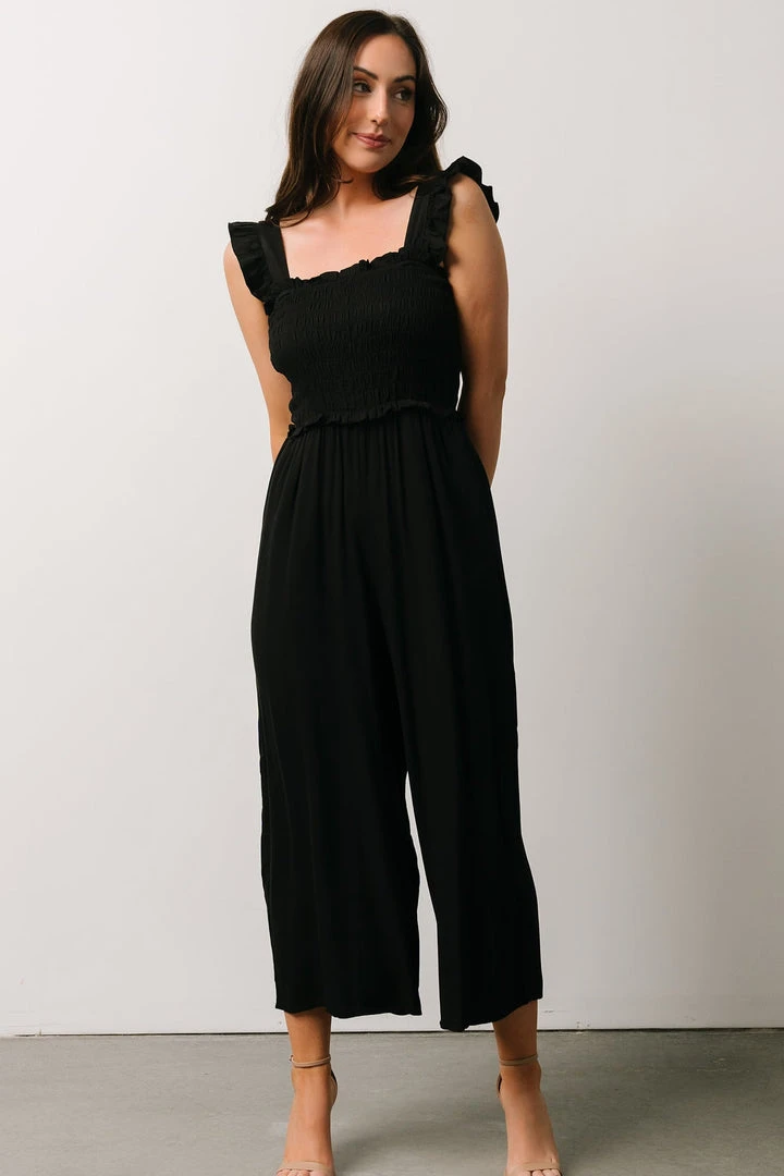 Ellen Wide Leg Jumpsuit | Black Boho 7 Ellen Wide Leg Jumpsuit | Black Boho