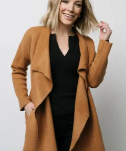 IL Ellison Lapel Cardigan | Camel Tops