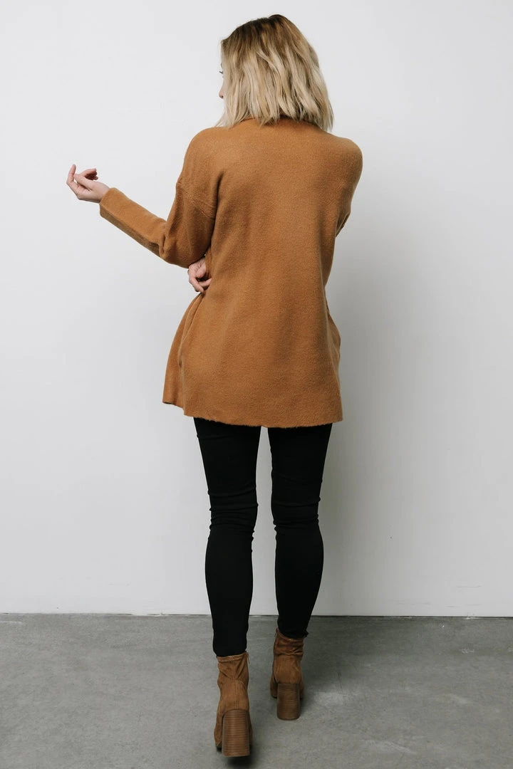 IL Ellison Lapel Cardigan | Camel Tops 8 IL Ellison Lapel Cardigan | Camel Tops