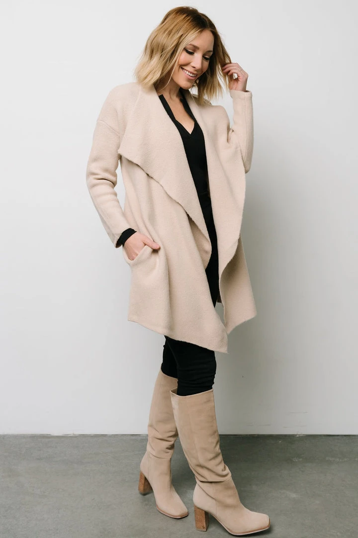 IL Ellison Lapel Cardigan | Oatmeal 3 IL Ellison Lapel Cardigan | Oatmeal