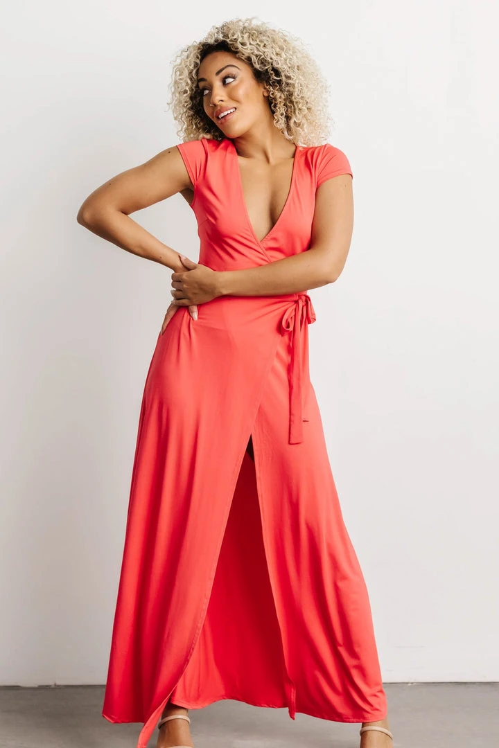 DD Dresses Elsa Wrap Dress | Pink Coral 3 DD Dresses Elsa Wrap Dress | Pink Coral