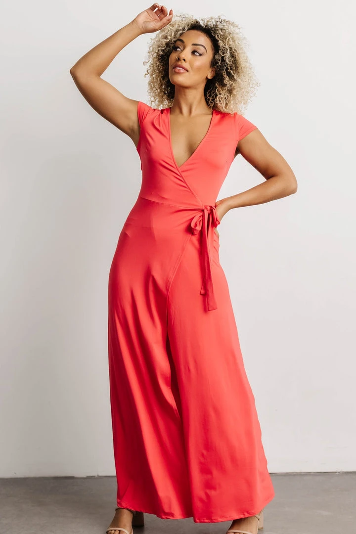 DD Dresses Elsa Wrap Dress | Pink Coral 8 DD Dresses Elsa Wrap Dress | Pink Coral