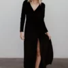 BB Custom Esmerelda Velvet Wrap Maxi Dress | Black Dresses