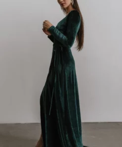 BB Custom Esmerelda Velvet Wrap Maxi Dress | Emerald Dresses 9 BB Custom Esmerelda Velvet Wrap Maxi Dress | Emerald Dresses
