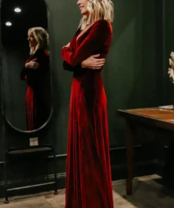 BB Custom Esmerelda Velvet Wrap Maxi Dress | Merlot Dresses