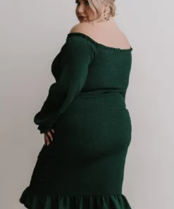 BB Custom Esther Smocked Midi Dress | Green