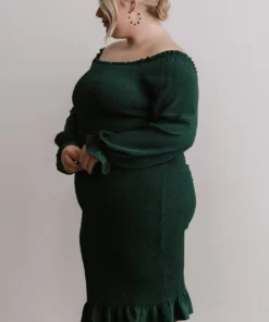 BB Custom Esther Smocked Midi Dress | Green