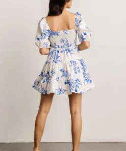 FT Evelina Smocked Short Dress | Off White + Blue Dresses 12 FT Evelina Smocked Short Dress | Off White + Blue Dresses