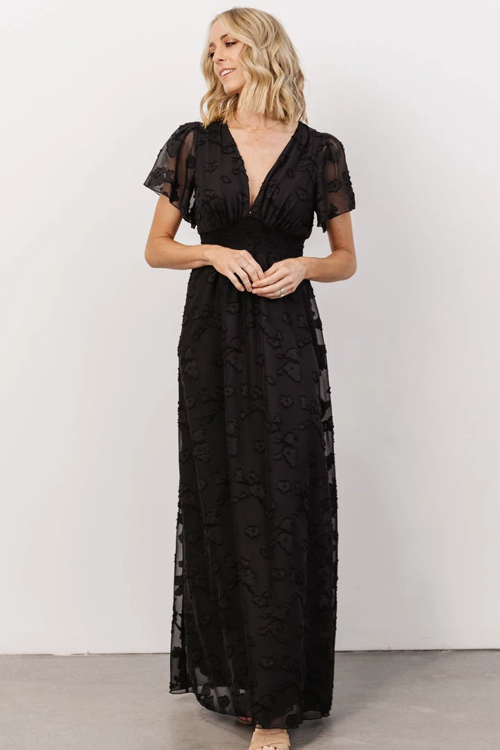 RR Evelyn Smocked Maxi Dress | Black 15 RR Evelyn Smocked Maxi Dress | Black