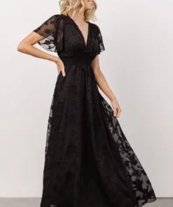 RR Evelyn Smocked Maxi Dress | Black 23 RR Evelyn Smocked Maxi Dress | Black