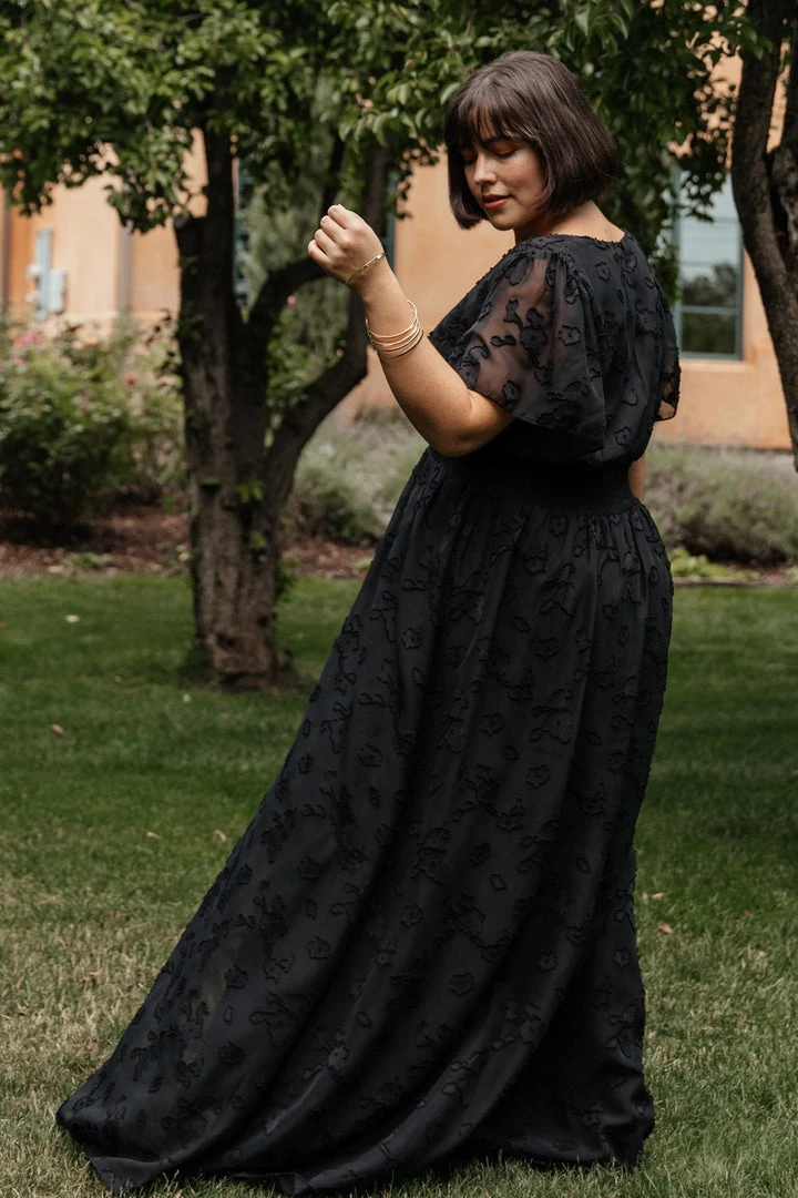 RR Evelyn Smocked Maxi Dress | Black 3 RR Evelyn Smocked Maxi Dress | Black