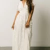 RR Evelyn Smocked Maxi Dress | Off White Dresses