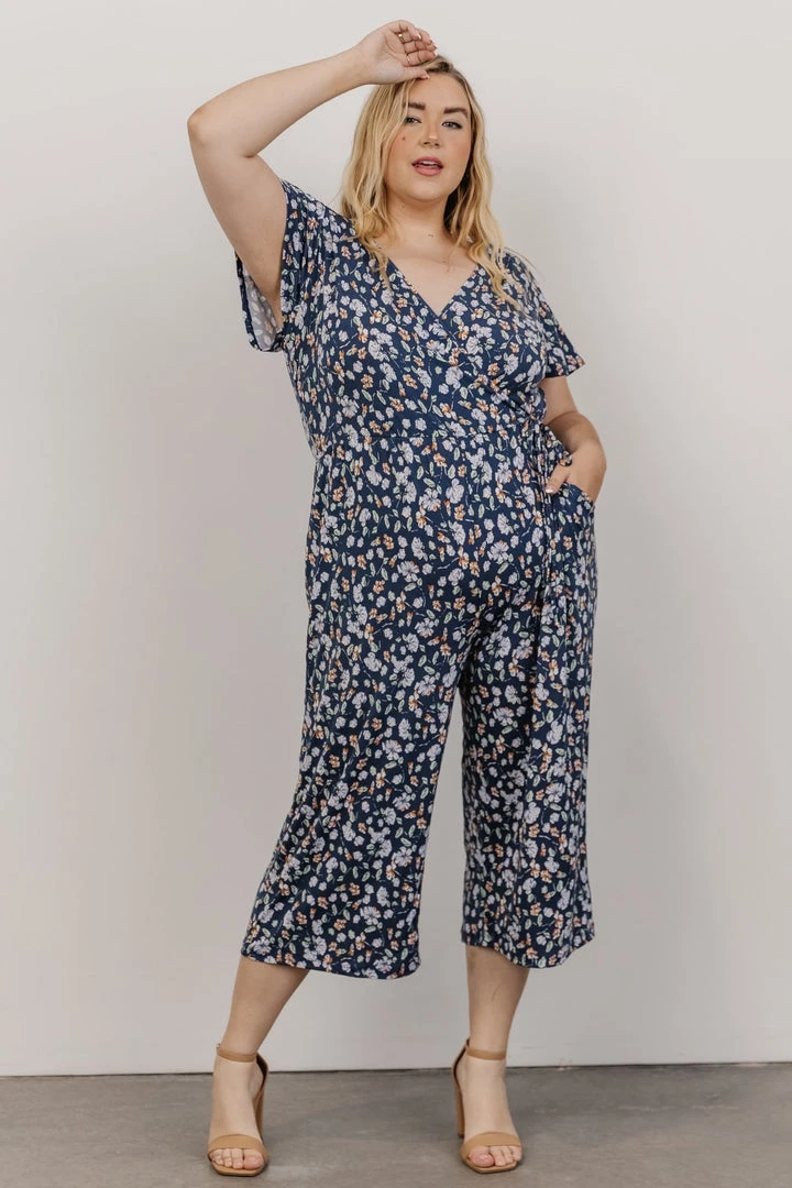 GIL Evie V Neck Jumpsuit | Navy Multi Floral 9 GIL Evie V Neck Jumpsuit | Navy Multi Floral
