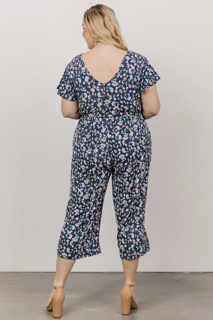 GIL Evie V Neck Jumpsuit | Navy Multi Floral 6 GIL Evie V Neck Jumpsuit | Navy Multi Floral