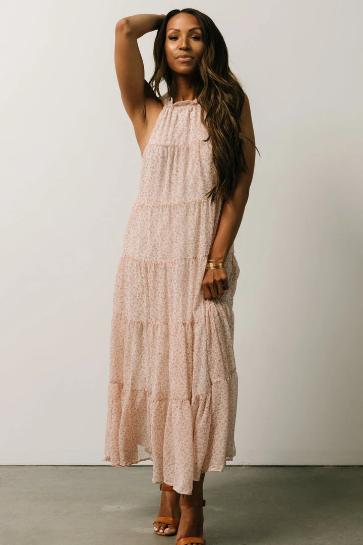 IL Ezra Tiered Maxi Dress | Blush Floral 1 IL Ezra Tiered Maxi Dress | Blush Floral