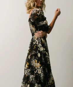 BB Custom Fabian Jacquard Midi Dress | Black Floral 9 BB Custom Fabian Jacquard Midi Dress | Black Floral