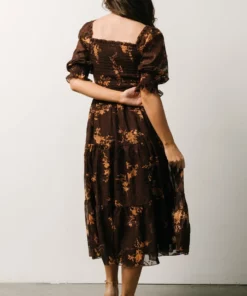 BB Custom Dresses Fabian Jacquard Midi Dress | Mahogany Floral 9 BB Custom Dresses Fabian Jacquard Midi Dress | Mahogany Floral