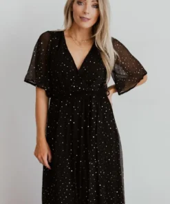 Baltic Born Fabric Swatch - Abigail Sparkle | Black Fabric Swatches