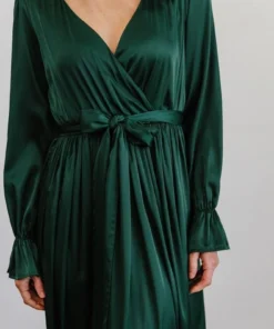 Baltic Born Fabric Swatches Fabric Swatch - Holly Satin | Dark Green