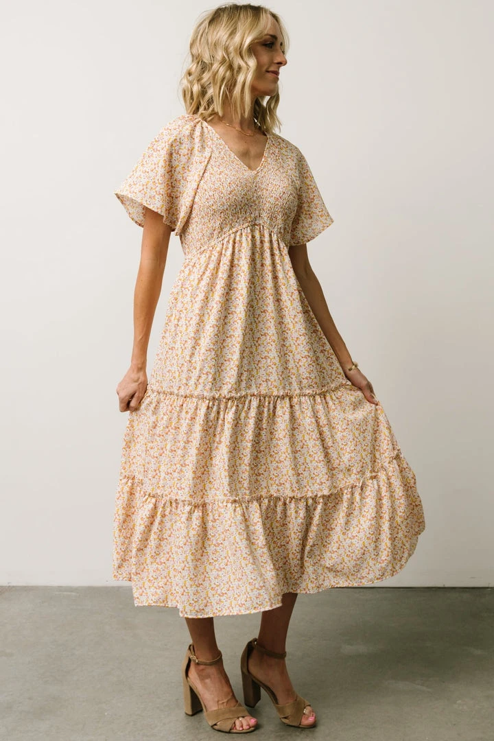 HAY Fairy Midi Dress | Pink Multi Floral 3 HAY Fairy Midi Dress | Pink Multi Floral