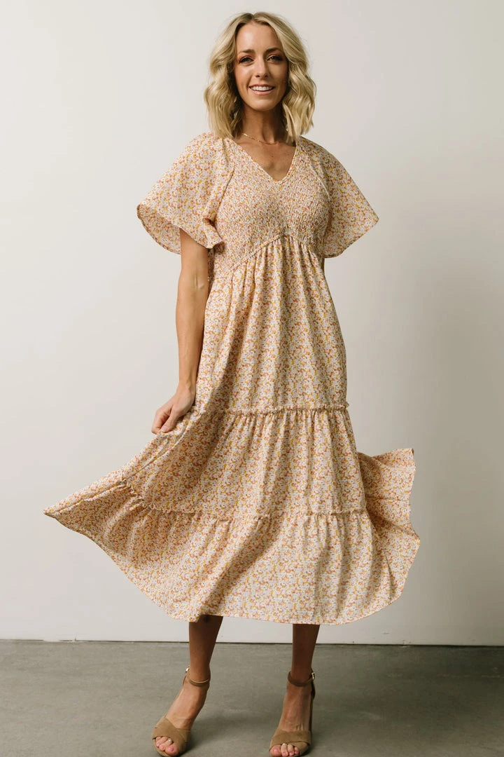 HAY Fairy Midi Dress | Pink Multi Floral 1 HAY Fairy Midi Dress | Pink Multi Floral