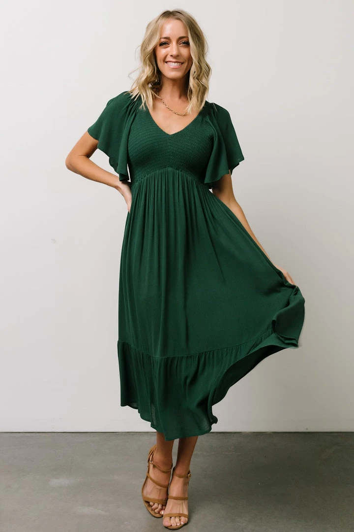 IL Felicity Smocked Dress | Evergreen Midi Dresses 4 IL Felicity Smocked Dress | Evergreen Midi Dresses