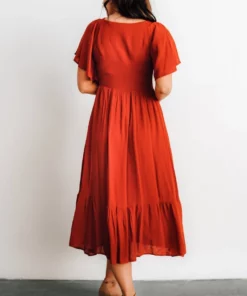 IL Dresses Felicity Smocked Dress | Rust