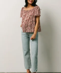 HAY Felix Peasant Top | Mauve Multi Floral 11 HAY Felix Peasant Top | Mauve Multi Floral