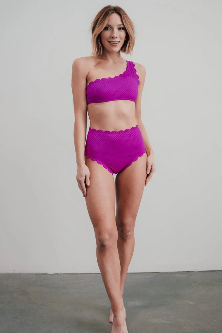 BJB Fiji Scalloped Swim Bottom | Fuchsia 2 BJB Fiji Scalloped Swim Bottom | Fuchsia