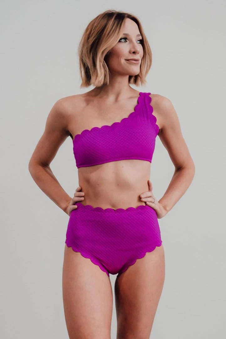 BJB Fiji Scalloped Swim Bottom | Fuchsia 1 BJB Fiji Scalloped Swim Bottom | Fuchsia