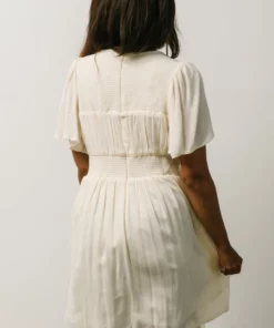 IL Fiona Pintuck Pleat Mini Dress | Cream Dresses 11 IL Fiona Pintuck Pleat Mini Dress | Cream Dresses