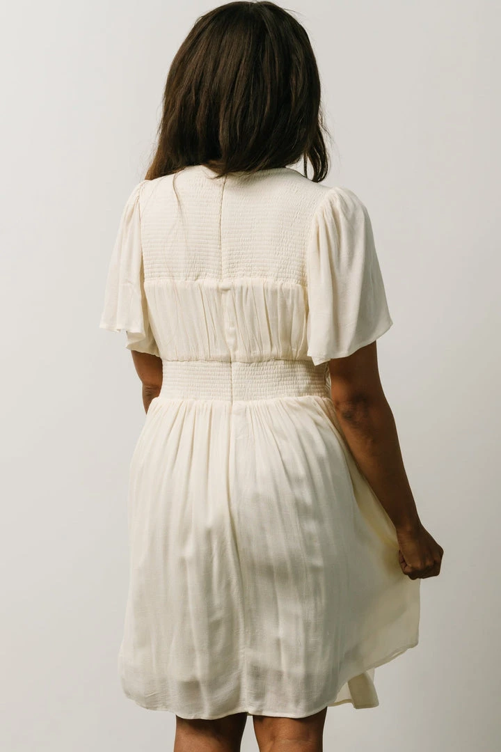 IL Fiona Pintuck Pleat Mini Dress | Cream Dresses 5 IL Fiona Pintuck Pleat Mini Dress | Cream Dresses