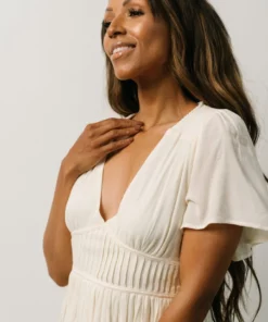 IL Fiona Pintuck Pleat Mini Dress | Cream Dresses 12 IL Fiona Pintuck Pleat Mini Dress | Cream Dresses