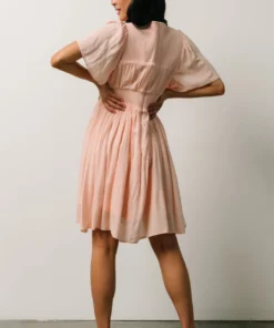 IL Fiona Pintuck Pleat Mini Dress | Peach Dresses 11 IL Fiona Pintuck Pleat Mini Dress | Peach Dresses